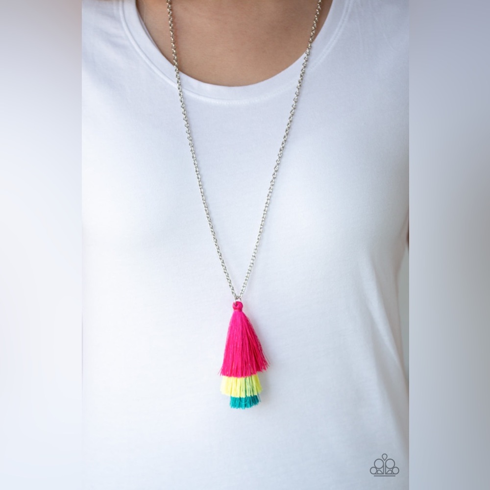 Triple the Tassel multi necklace and earrings -paparazzi 84b